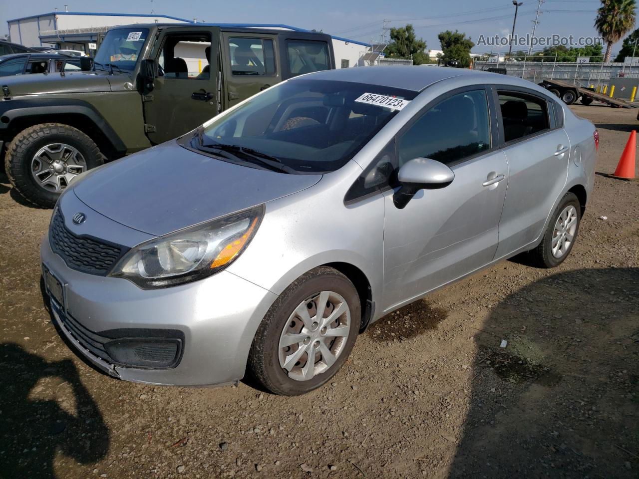 2013 Kia Rio Lx Silver vin: KNADM4A3XD6177533