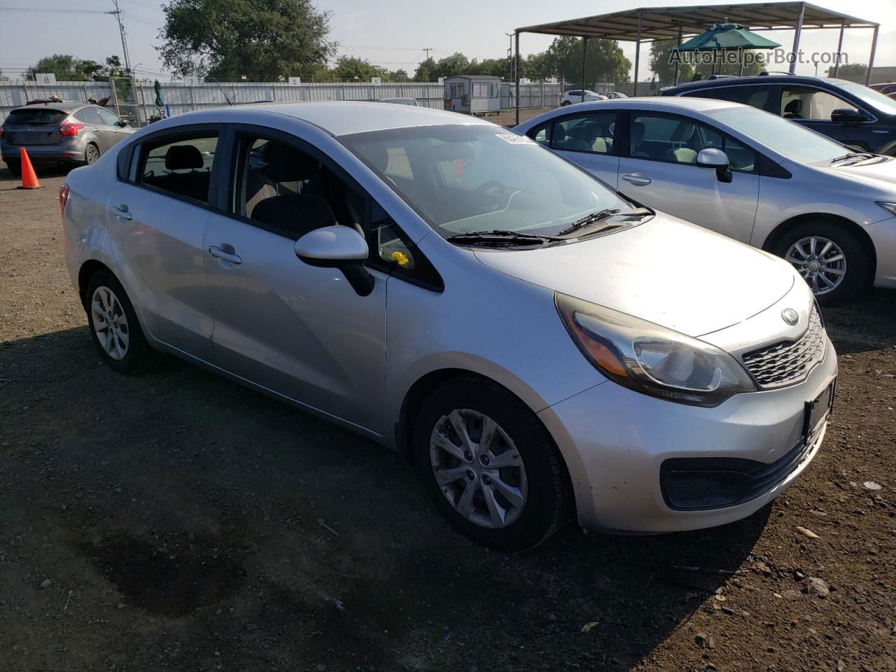 2013 Kia Rio Lx Silver vin: KNADM4A3XD6177533