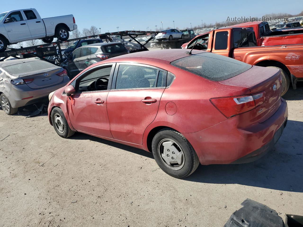 2013 Kia Rio Lx Red vin: KNADM4A3XD6209896