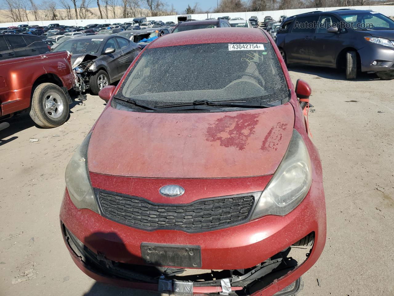 2013 Kia Rio Lx Red vin: KNADM4A3XD6209896