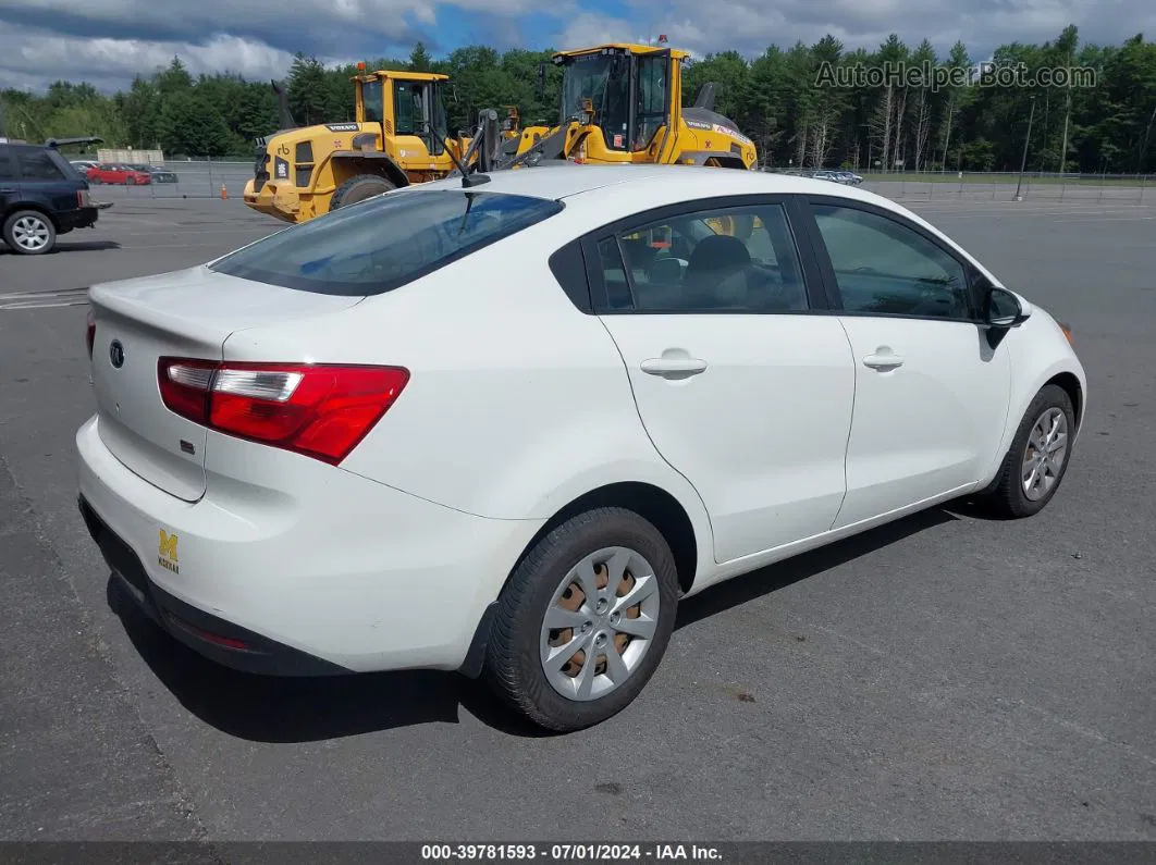 2013 Kia Rio Lx White vin: KNADM4A3XD6222650