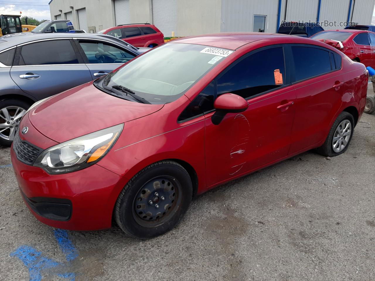 2013 Kia Rio Lx Red vin: KNADM4A3XD6257477