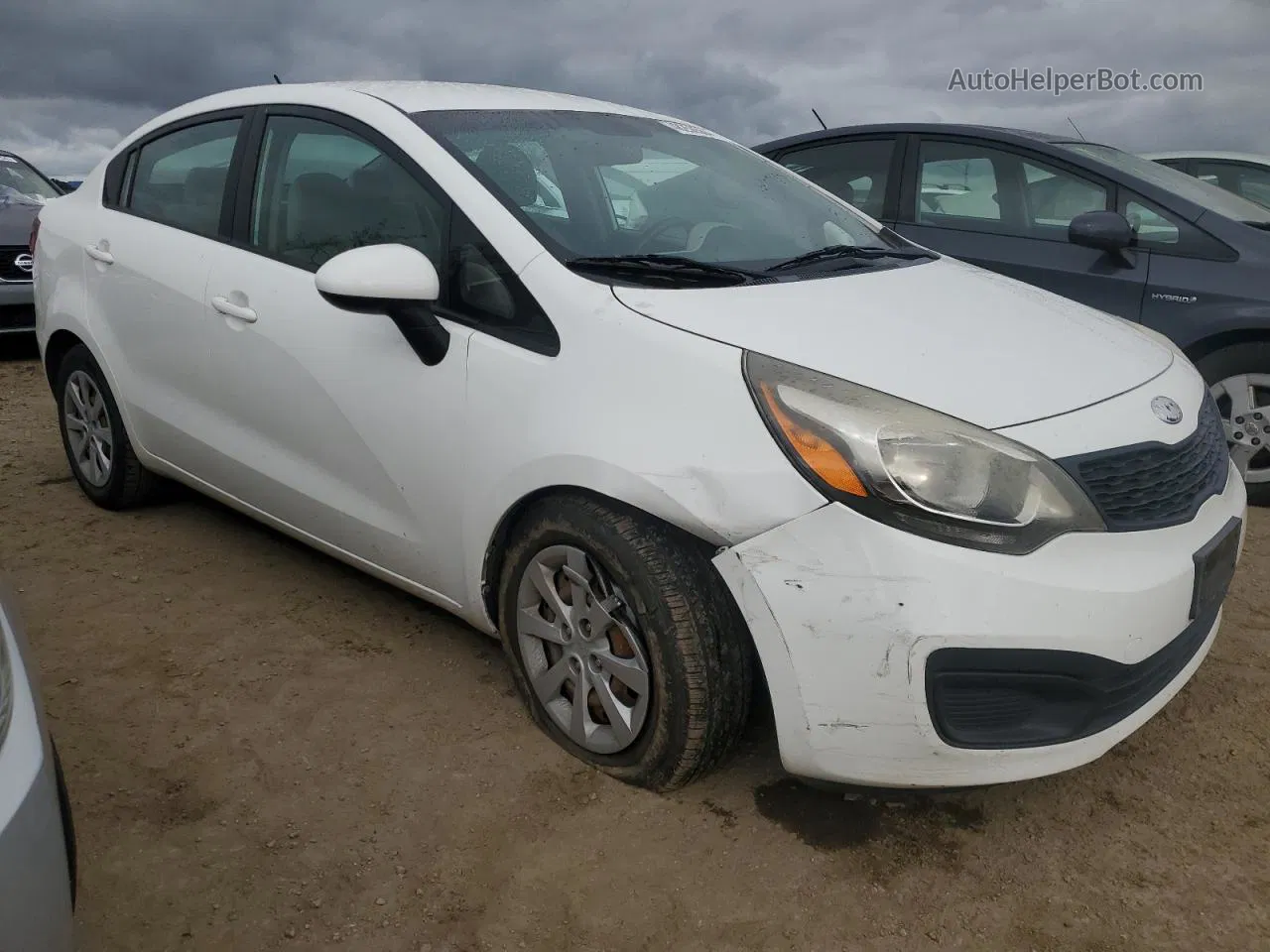 2013 Kia Rio Lx White vin: KNADM4A3XD6293573