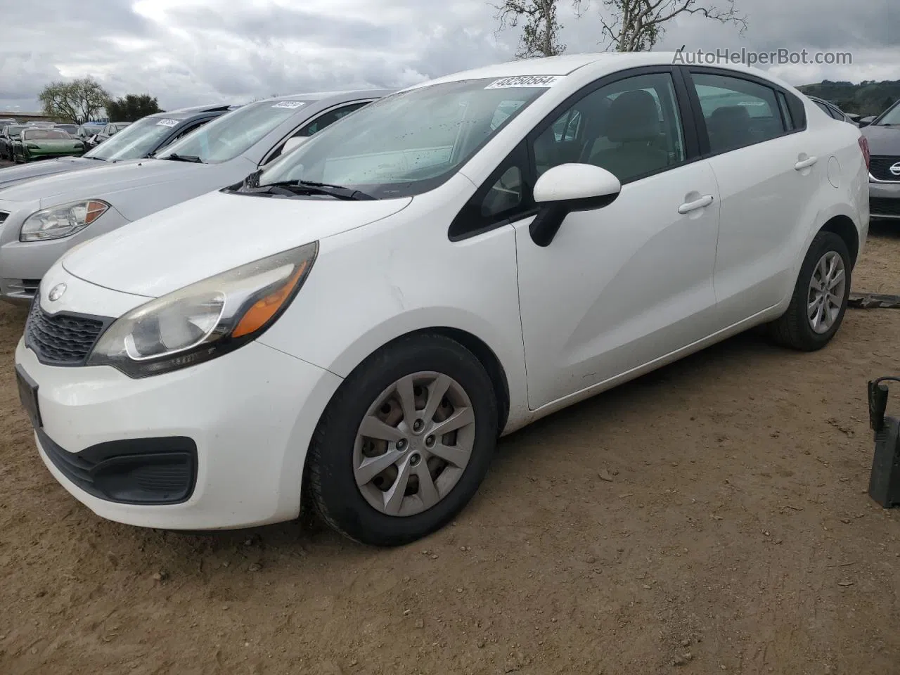 2013 Kia Rio Lx White vin: KNADM4A3XD6293573