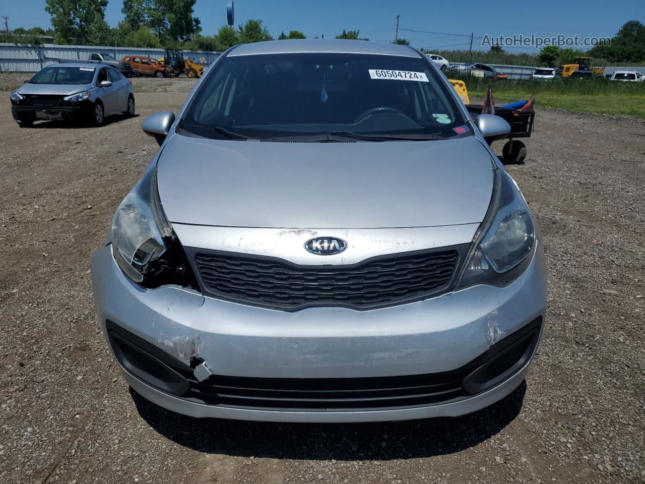 2013 Kia Rio Lx Silver vin: KNADM4A3XD6294688