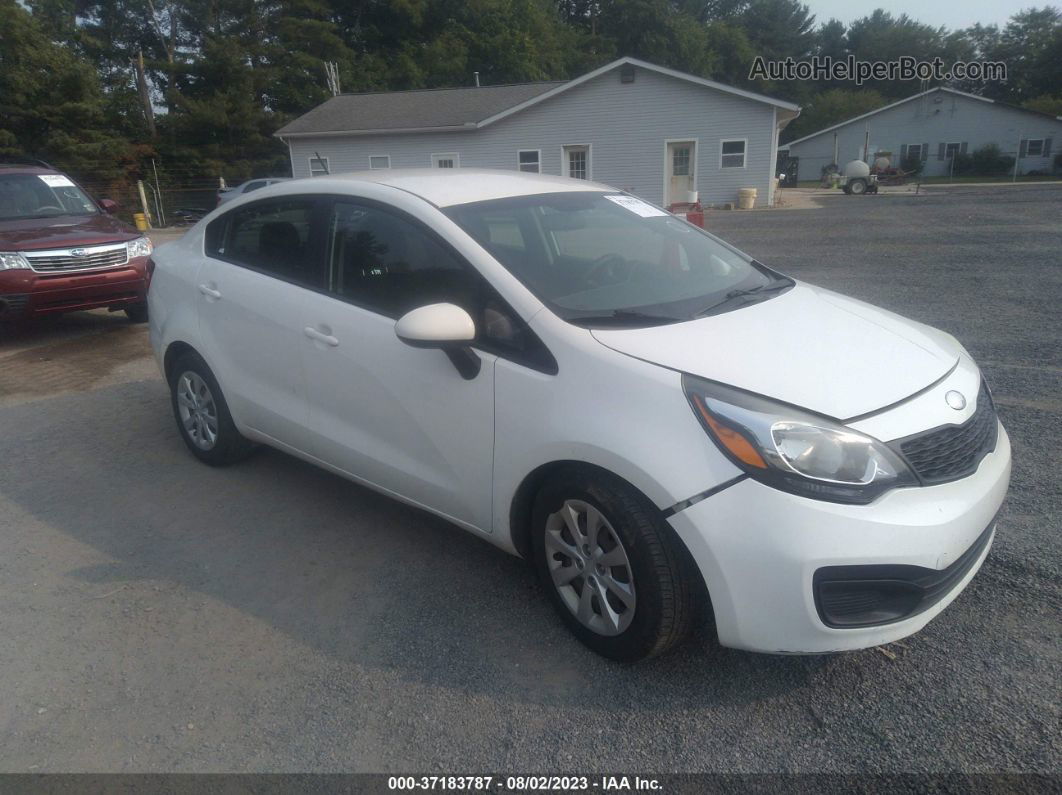 2014 Kia Rio Lx White vin: KNADM4A3XE6327206