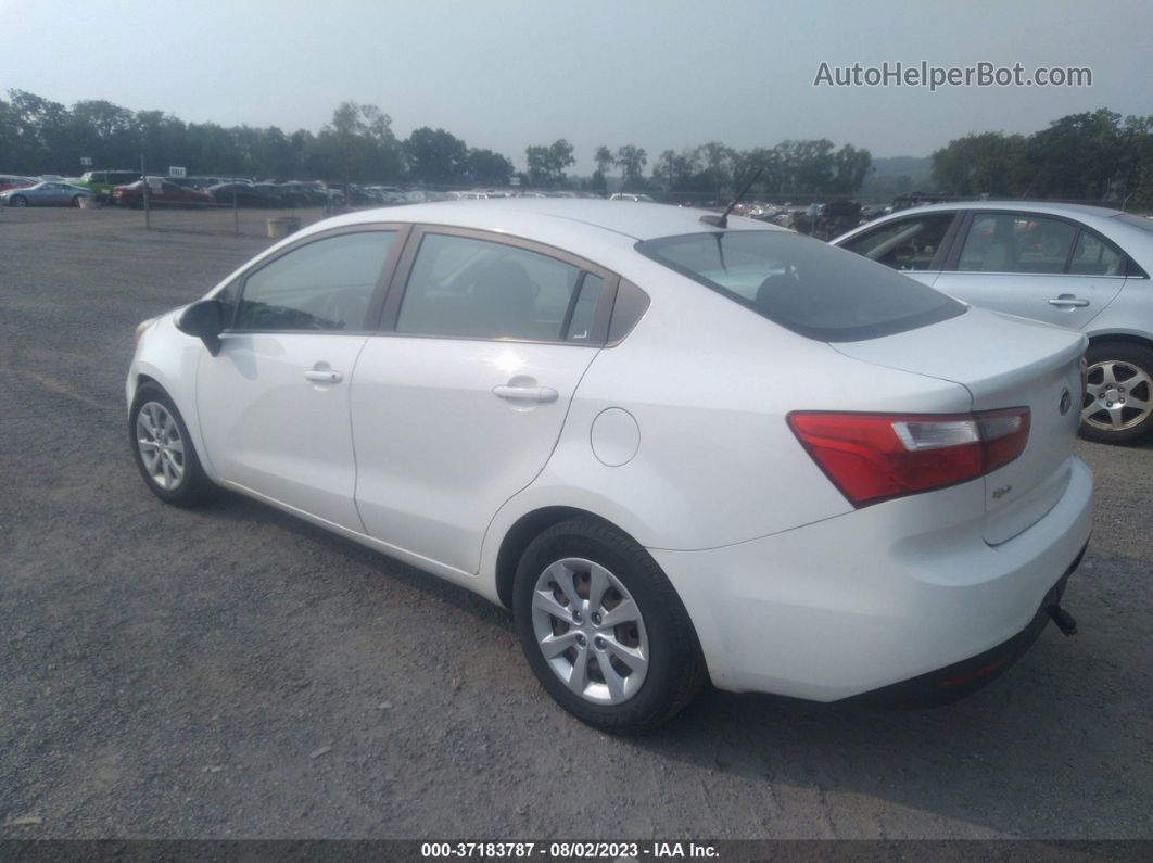 2014 Kia Rio Lx White vin: KNADM4A3XE6327206