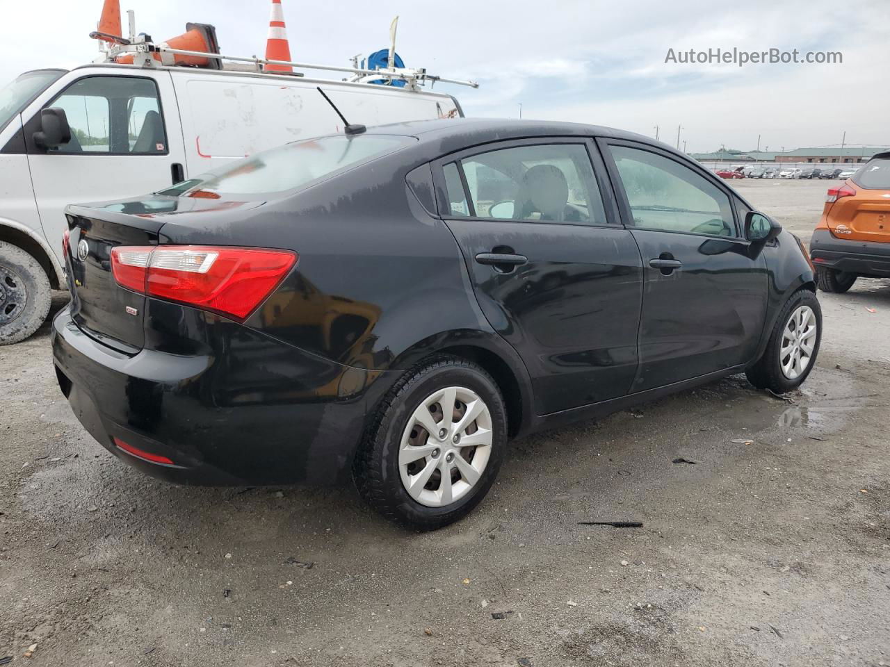 2014 Kia Rio Lx Черный vin: KNADM4A3XE6350954