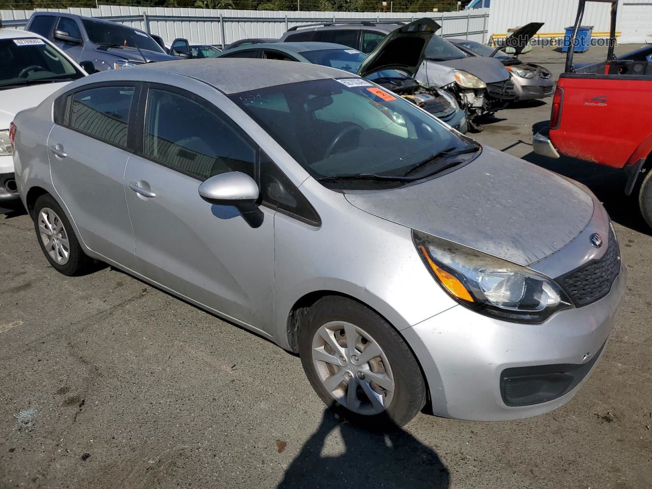 2014 Kia Rio Lx Silver vin: KNADM4A3XE6351022