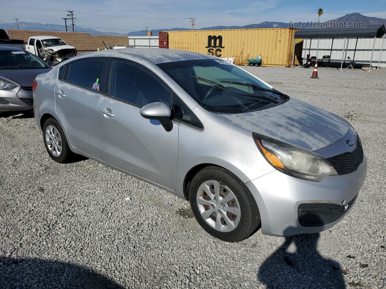 2014 Kia Rio Lx Silver vin: KNADM4A3XE6352235