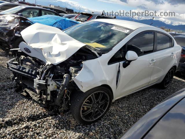 2014 Kia Rio Lx White vin: KNADM4A3XE6352817