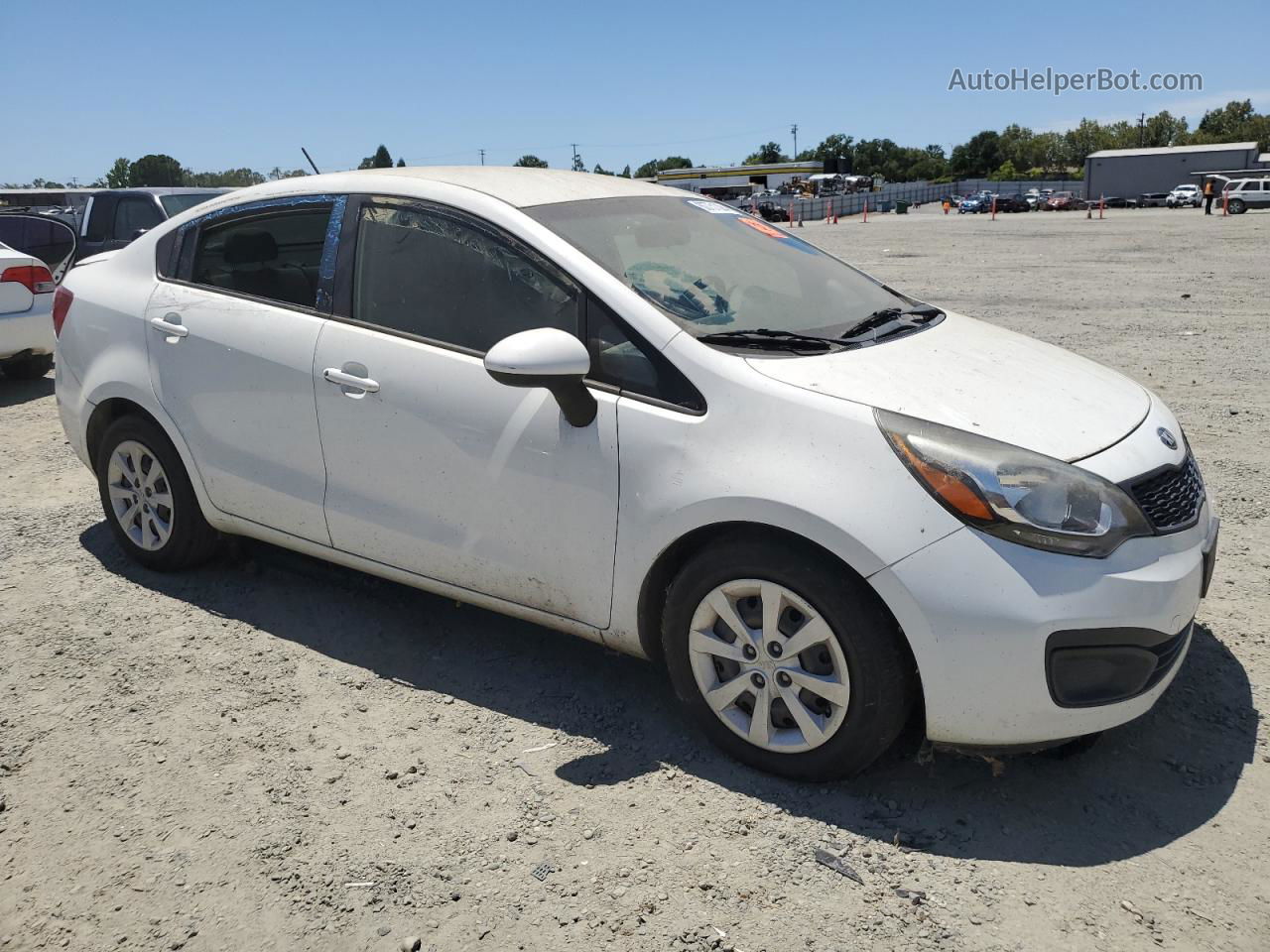 2014 Kia Rio Lx White vin: KNADM4A3XE6366040