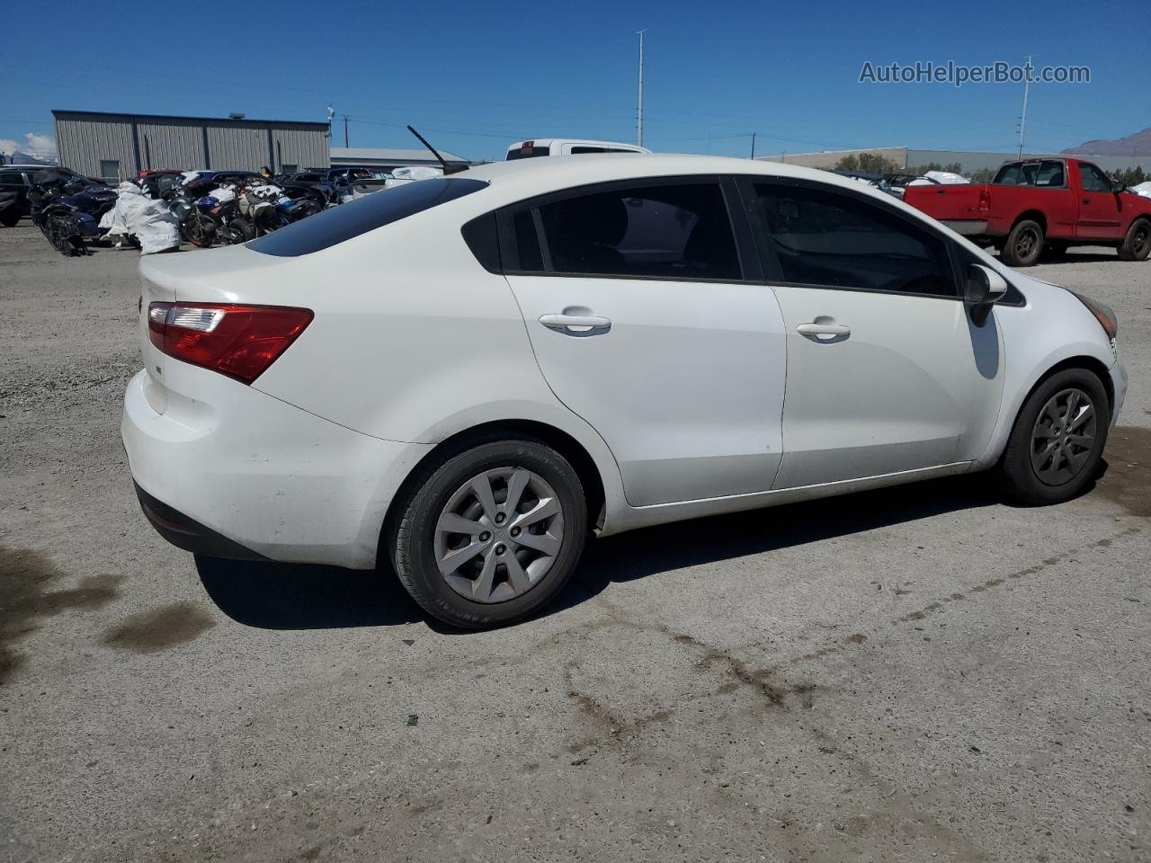 2014 Kia Rio Lx White vin: KNADM4A3XE6384747