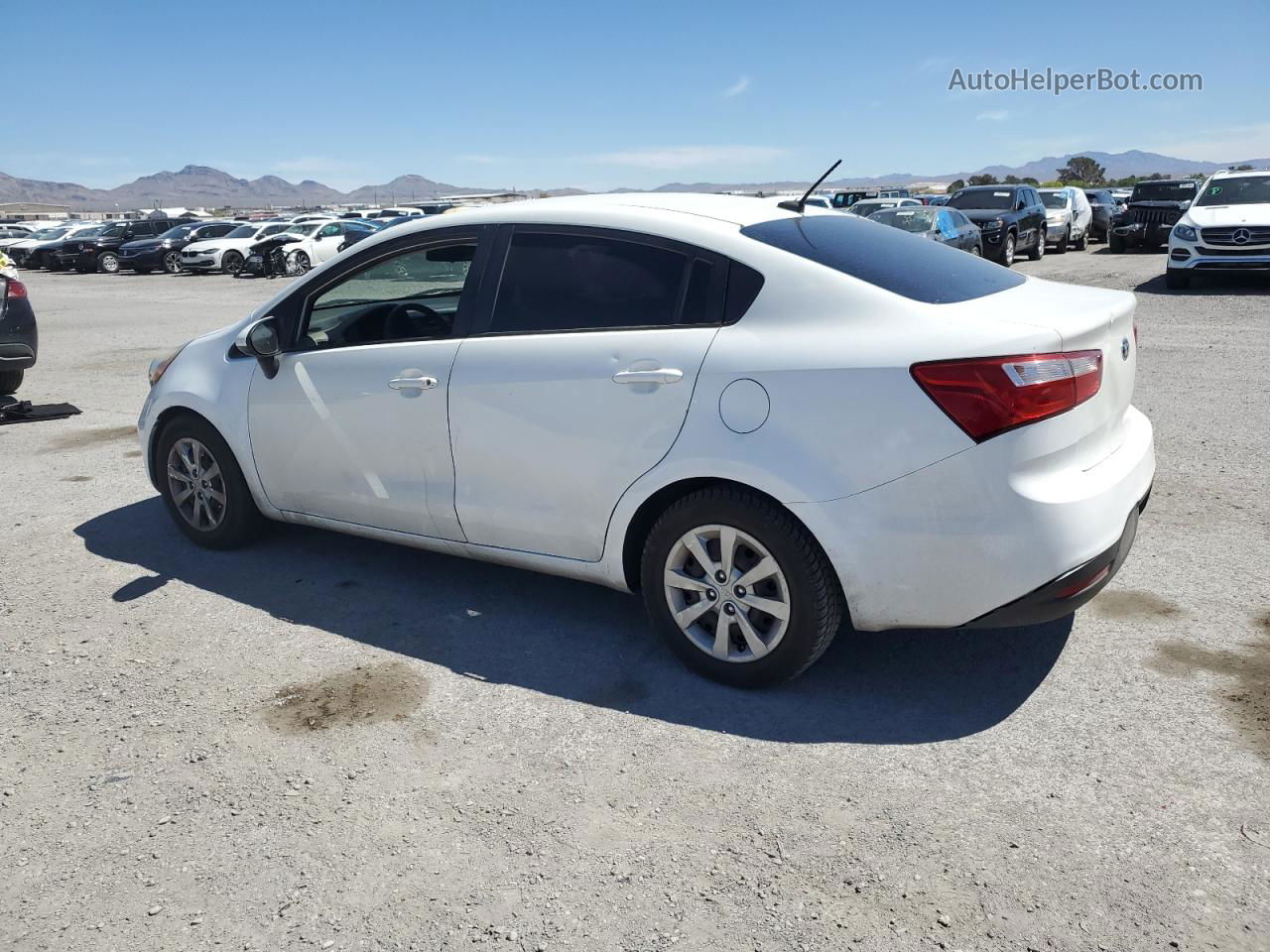 2014 Kia Rio Lx White vin: KNADM4A3XE6384747