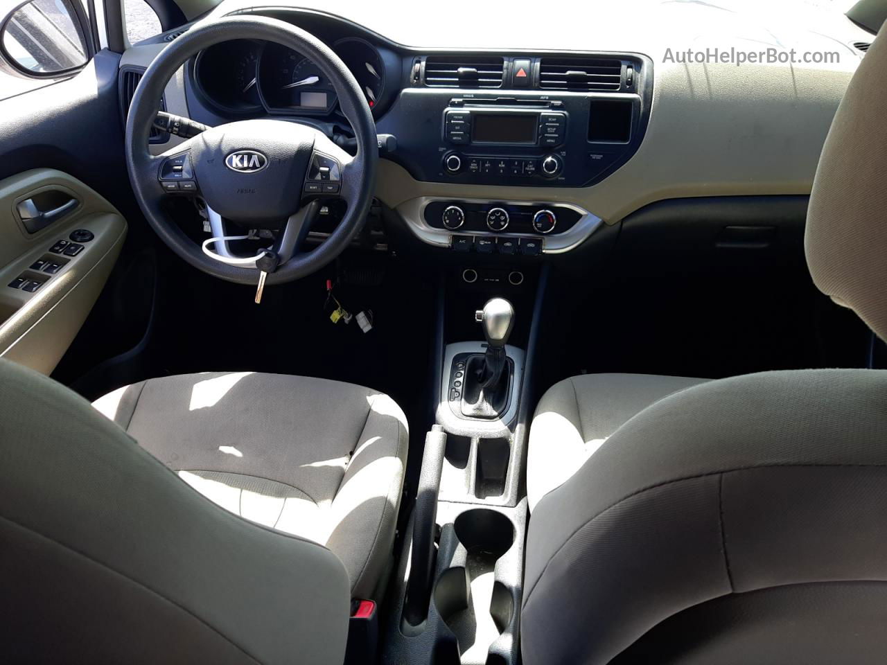 2014 Kia Rio Lx White vin: KNADM4A3XE6384747