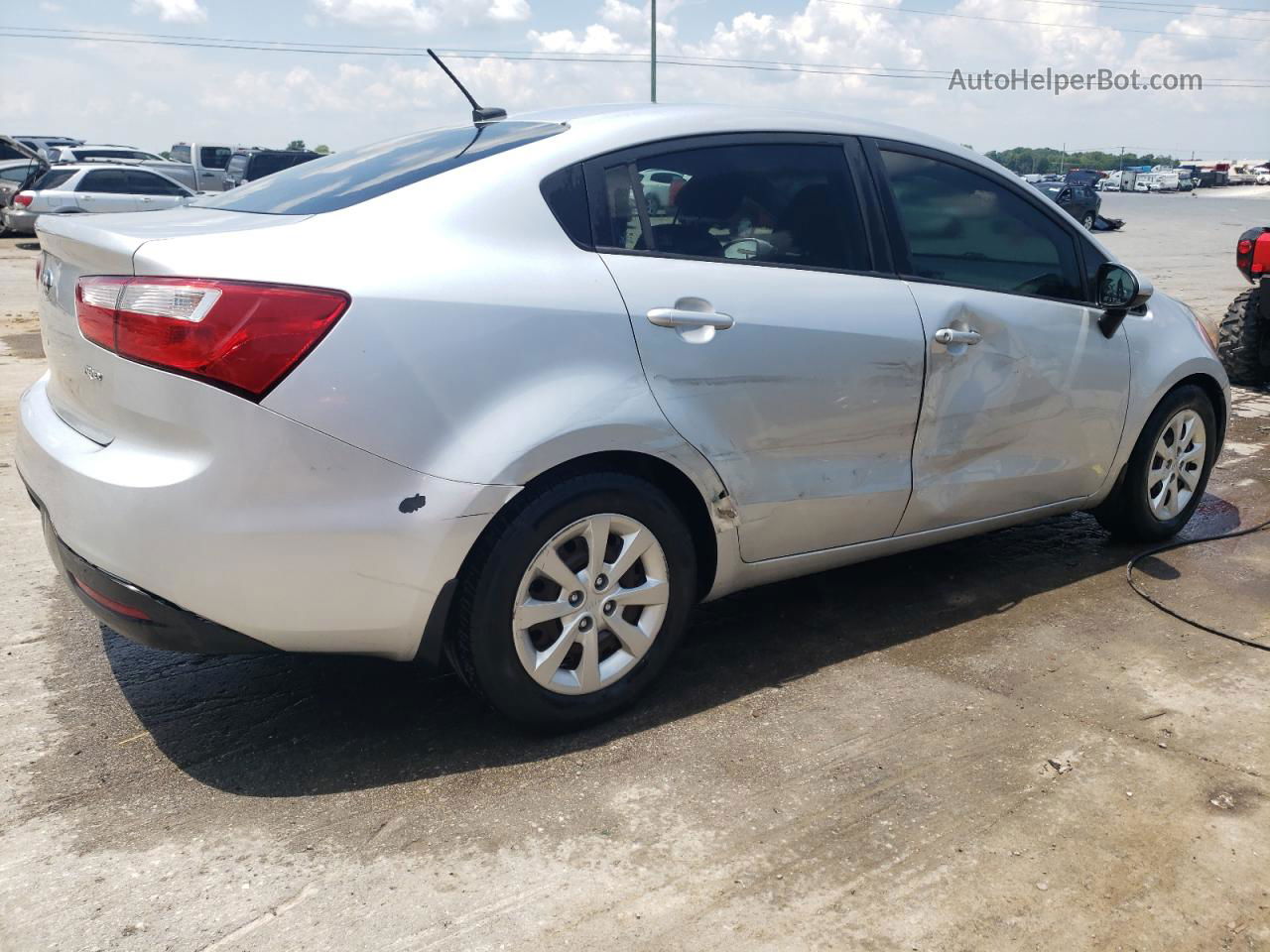 2014 Kia Rio Lx Silver vin: KNADM4A3XE6405645