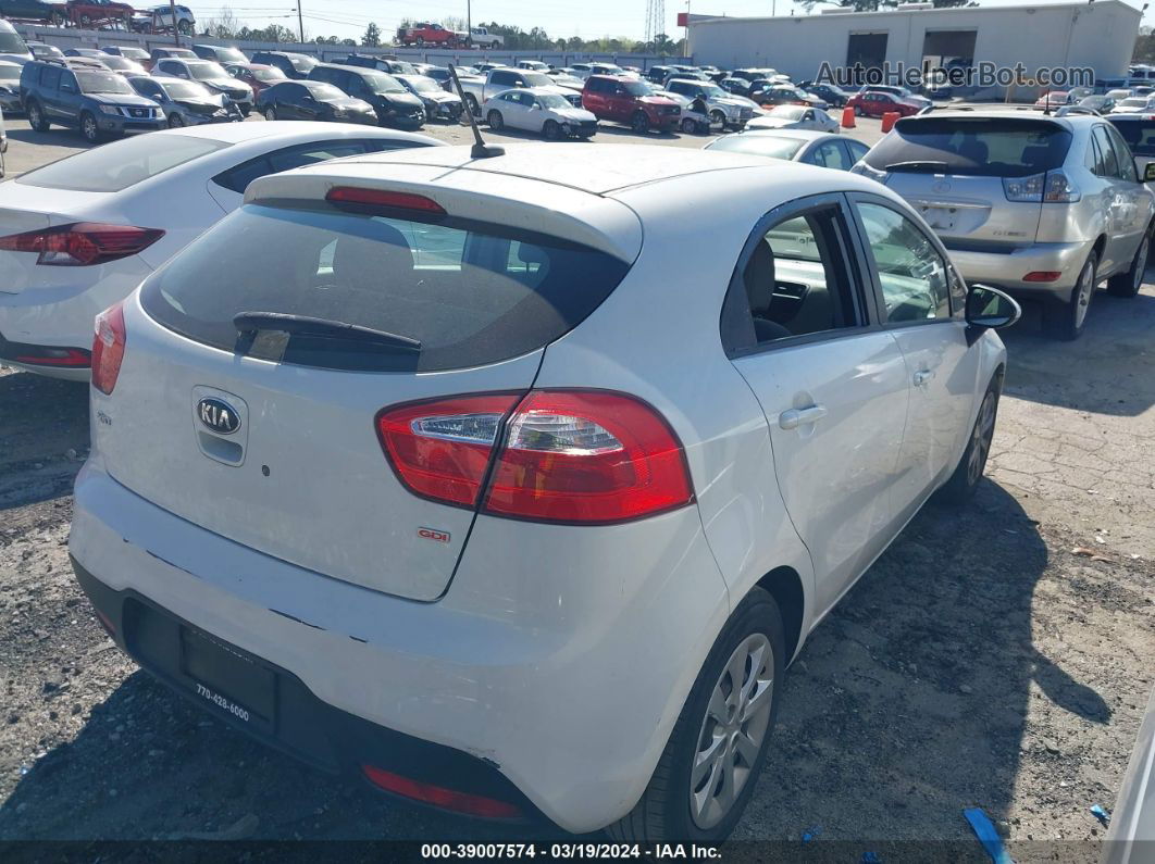 2014 Kia Rio Lx White vin: KNADM5A30E6377344