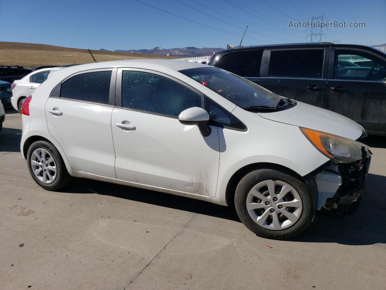 2013 Kia Rio Lx White vin: KNADM5A31D6176745