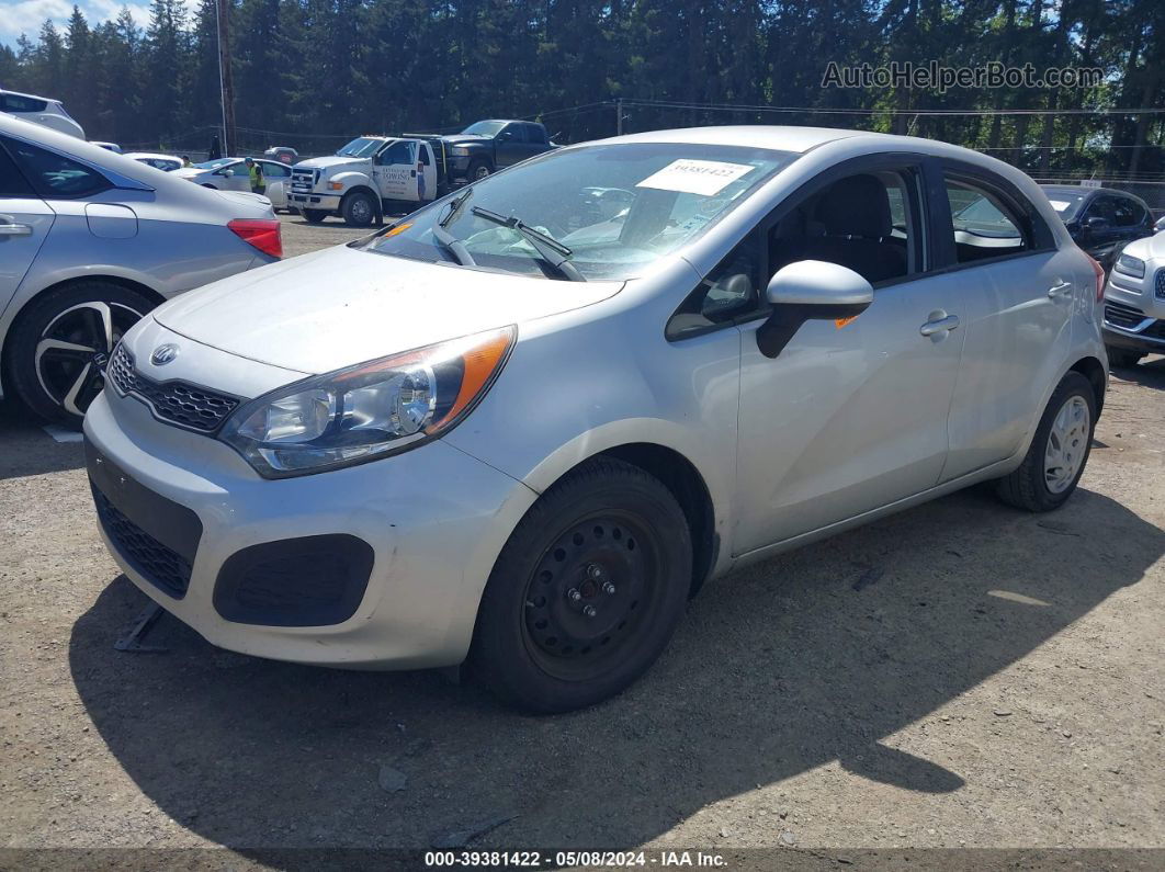 2014 Kia Rio Lx Silver vin: KNADM5A31E6359094