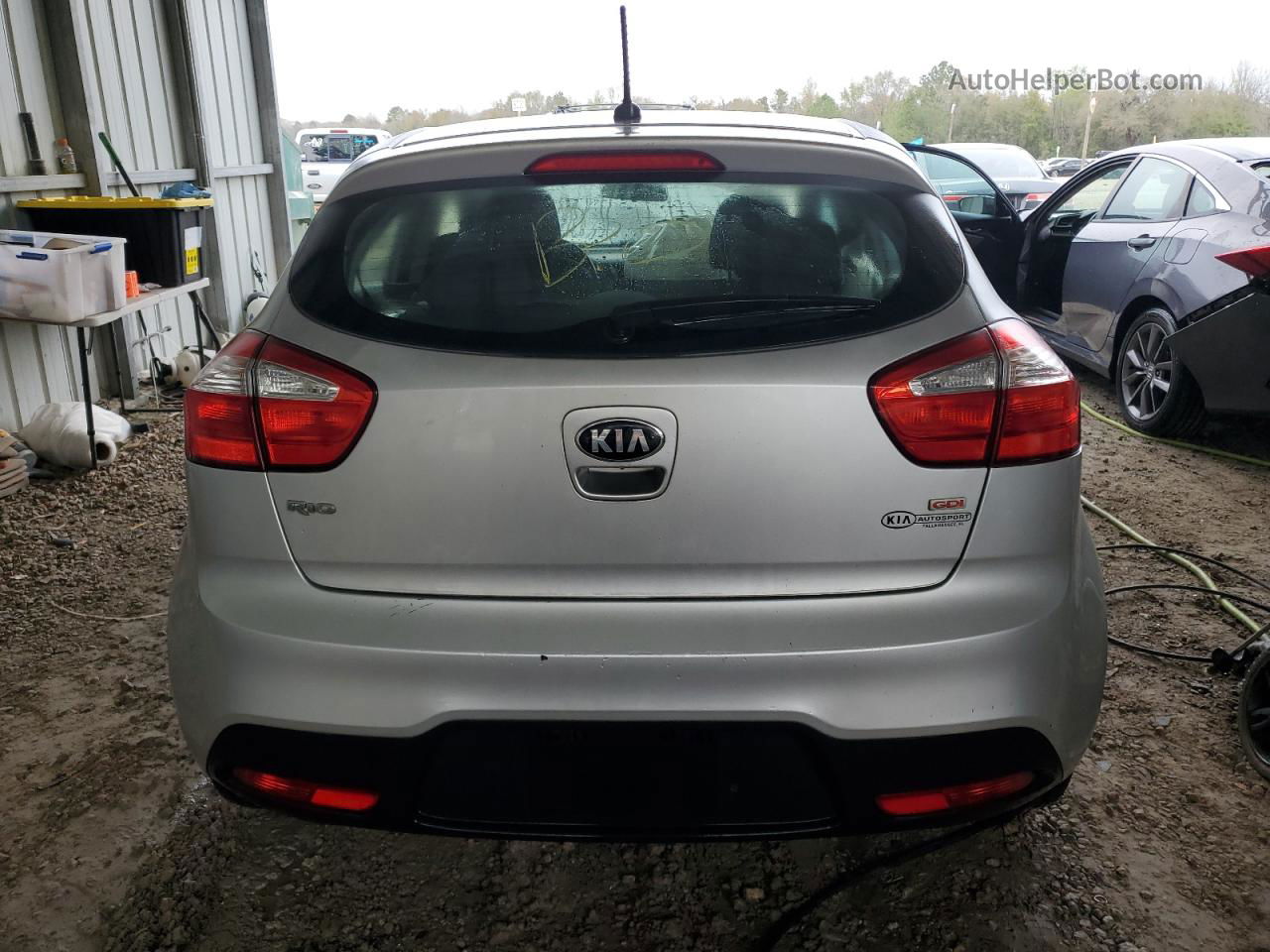 2014 Kia Rio Lx Silver vin: KNADM5A31E6367860