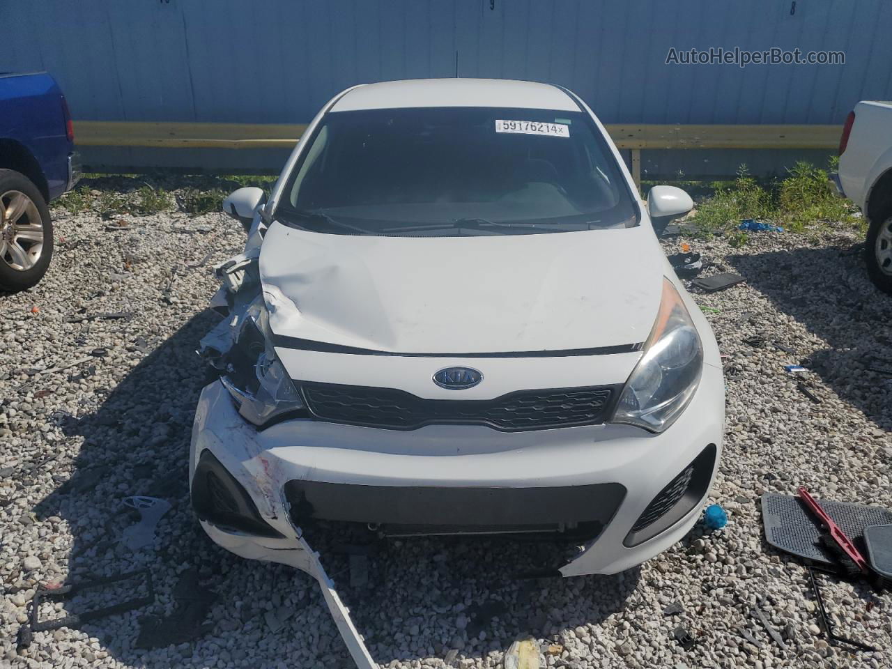 2013 Kia Rio Lx White vin: KNADM5A32D6124184