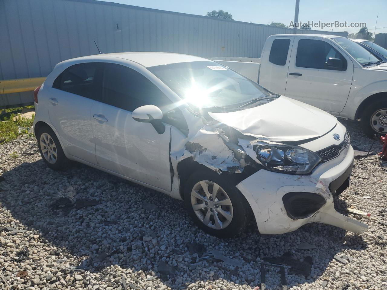 2013 Kia Rio Lx White vin: KNADM5A32D6124184