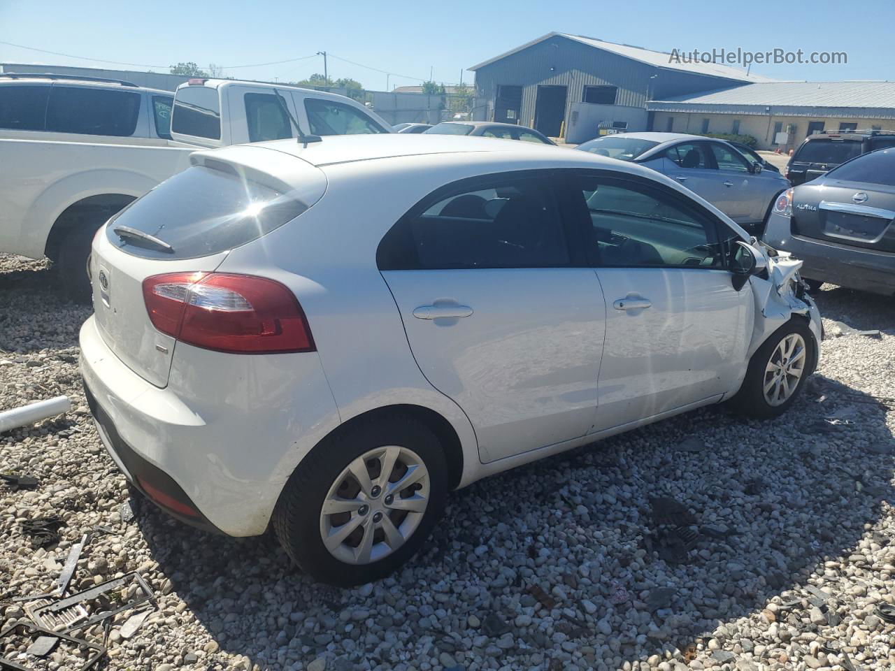 2013 Kia Rio Lx White vin: KNADM5A32D6124184