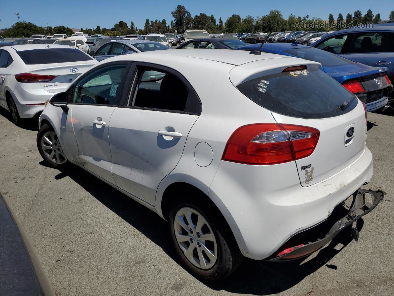 2013 Kia Rio Lx White vin: KNADM5A32D6170999