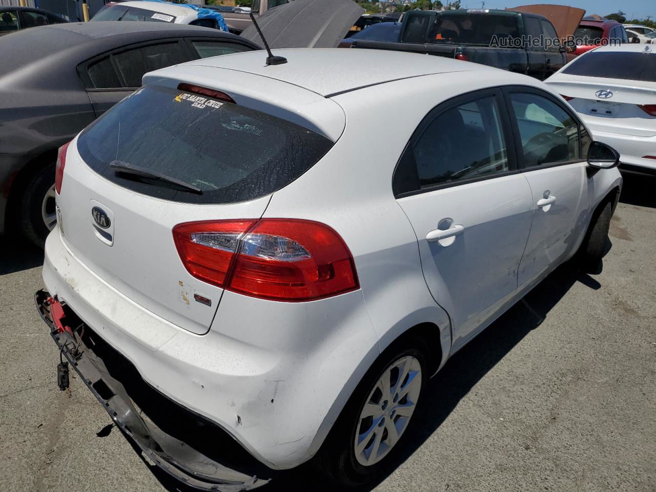 2013 Kia Rio Lx White vin: KNADM5A32D6170999