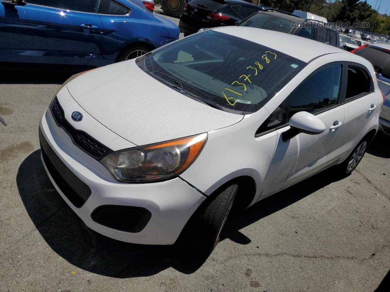 2013 Kia Rio Lx White vin: KNADM5A32D6170999