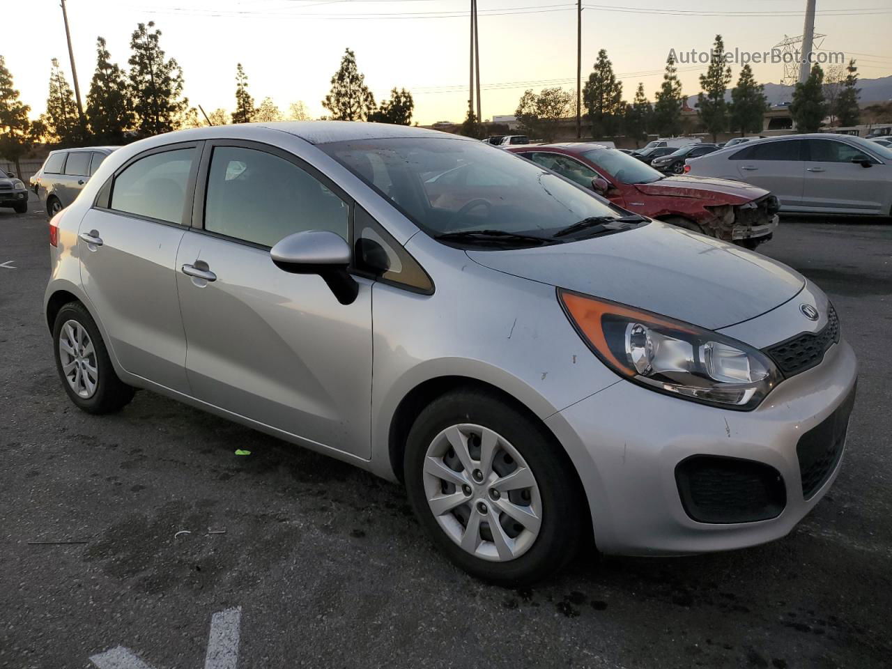 2013 Kia Rio Lx Silver vin: KNADM5A32D6226746