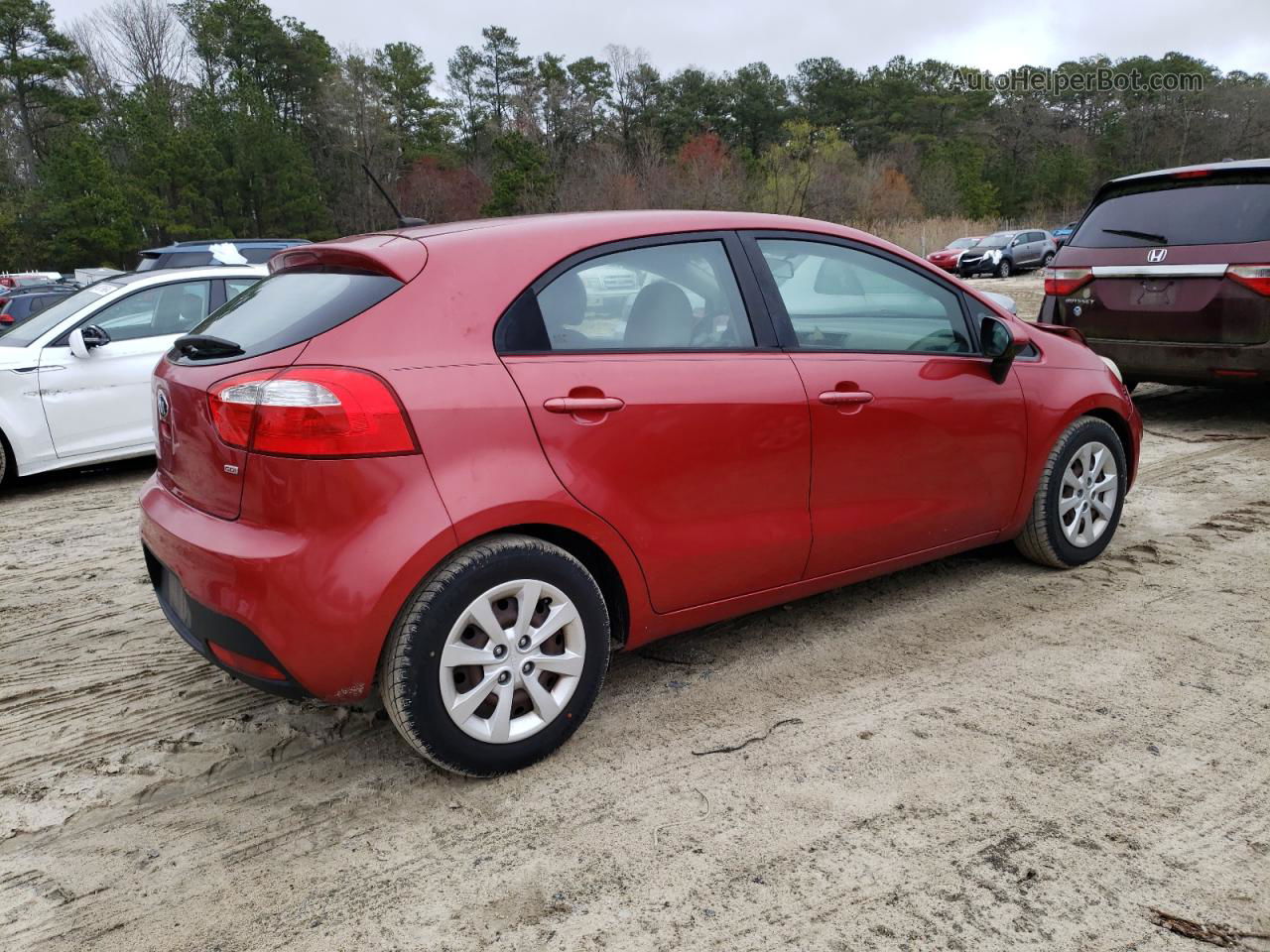 2014 Kia Rio Lx Red vin: KNADM5A32E6362201