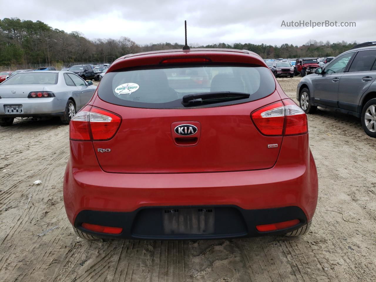 2014 Kia Rio Lx Red vin: KNADM5A32E6362201