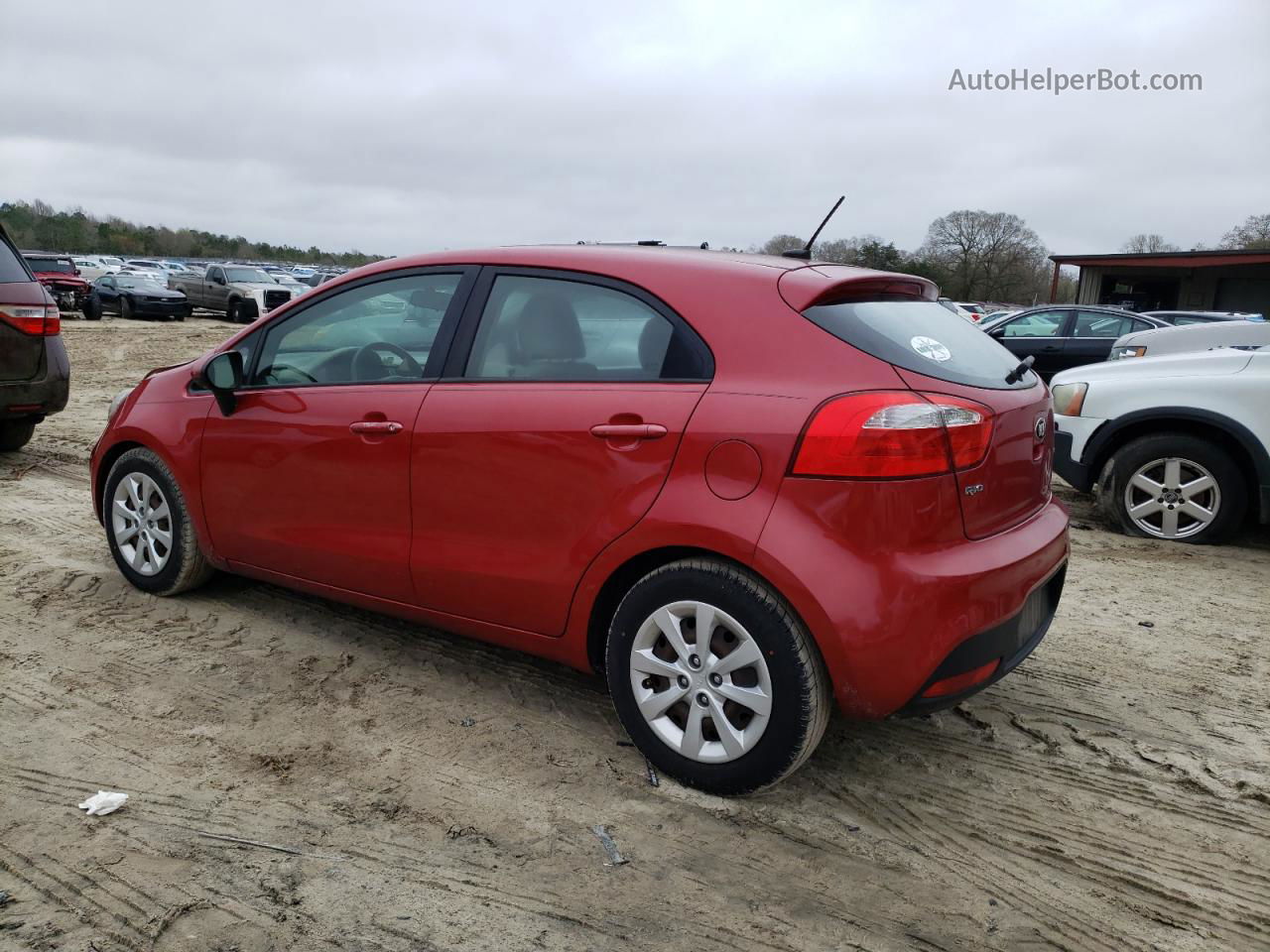 2014 Kia Rio Lx Red vin: KNADM5A32E6362201