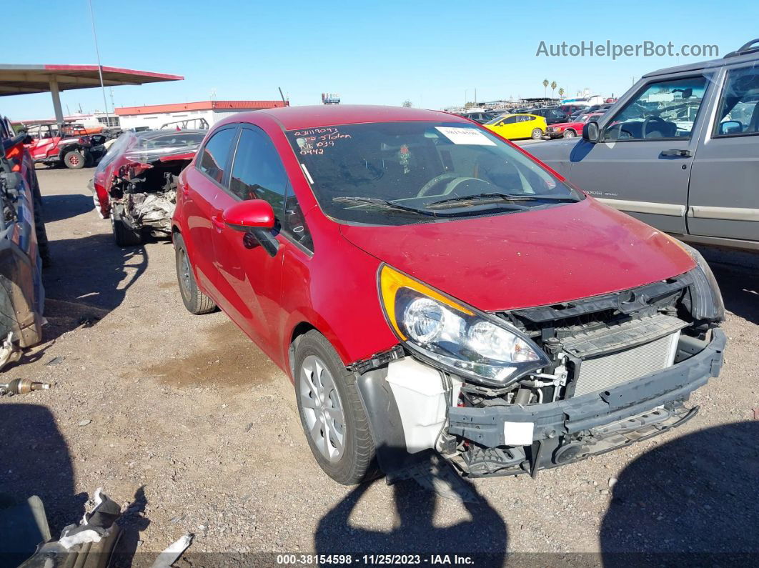 2014 Kia Rio Lx Red vin: KNADM5A32E6410442