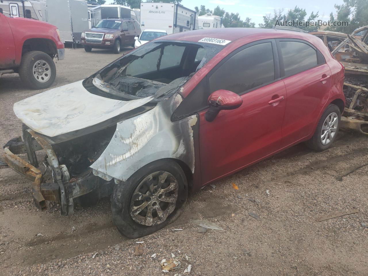 2014 Kia Rio Lx Burn vin: KNADM5A32E6410781