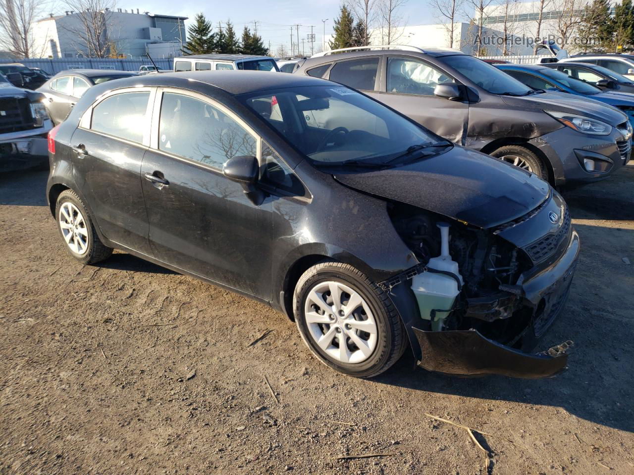 2014 Kia Rio Lx Черный vin: KNADM5A32E6926994