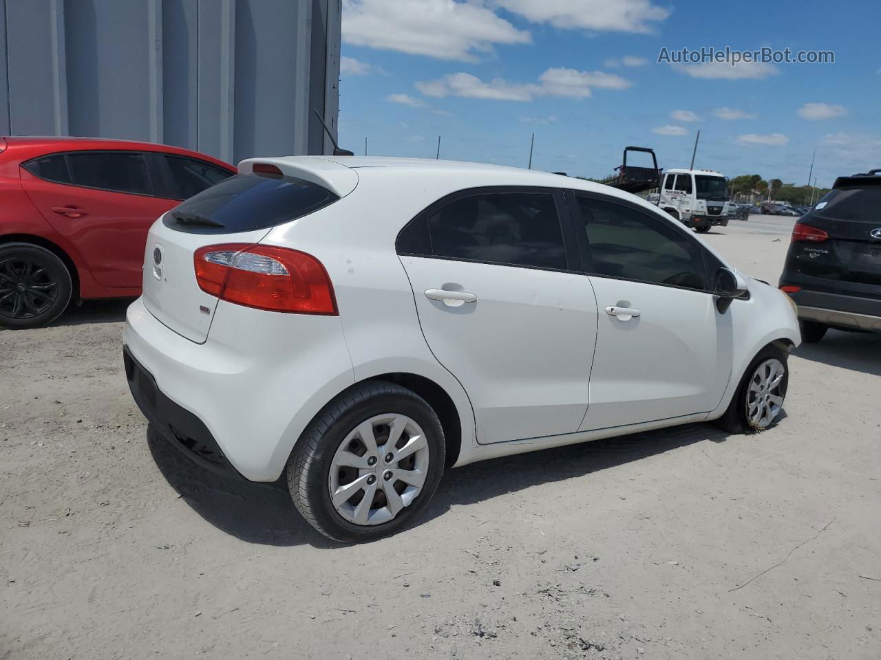 2013 Kia Rio Lx White vin: KNADM5A33D6121231