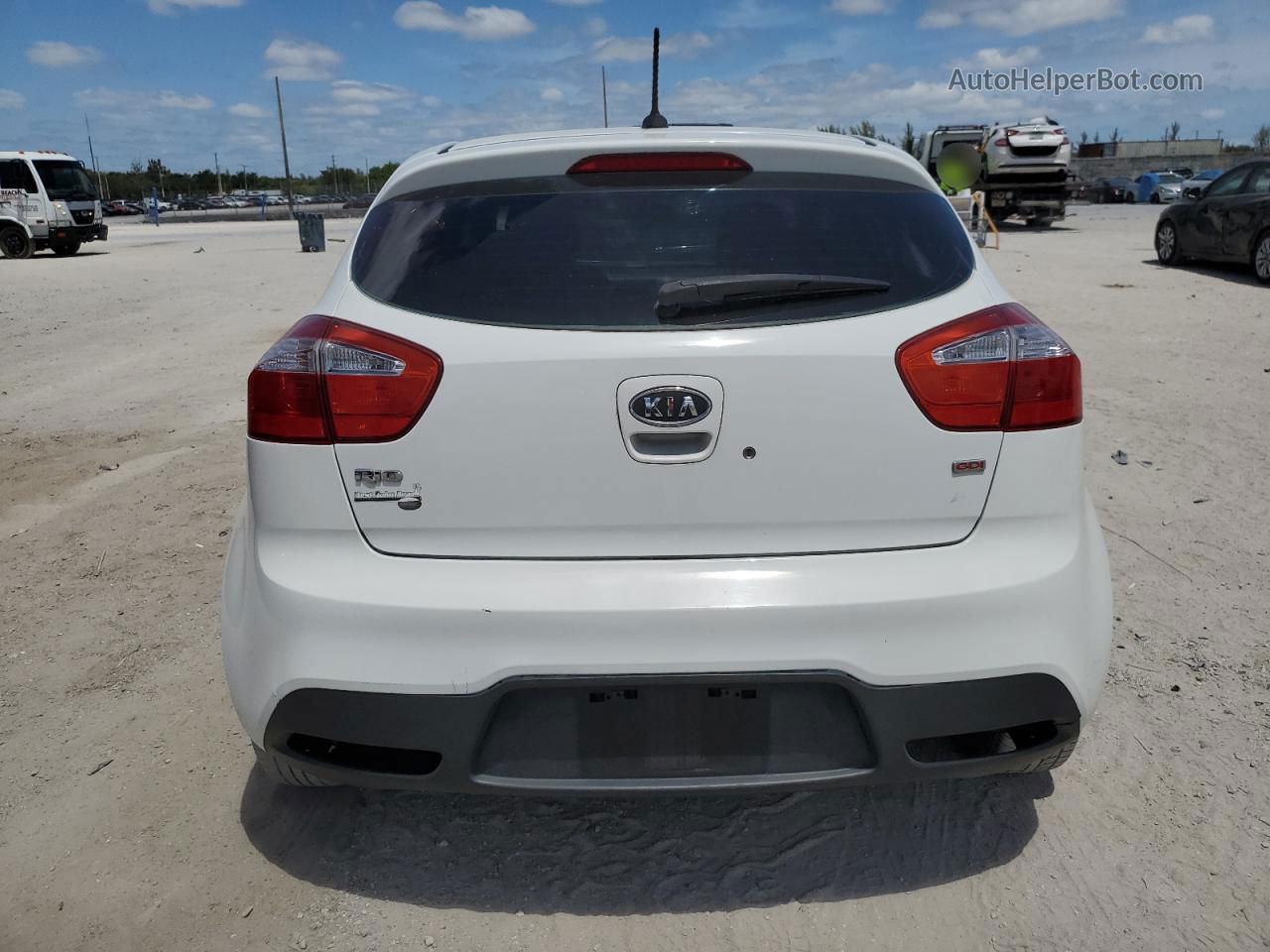 2013 Kia Rio Lx White vin: KNADM5A33D6121231