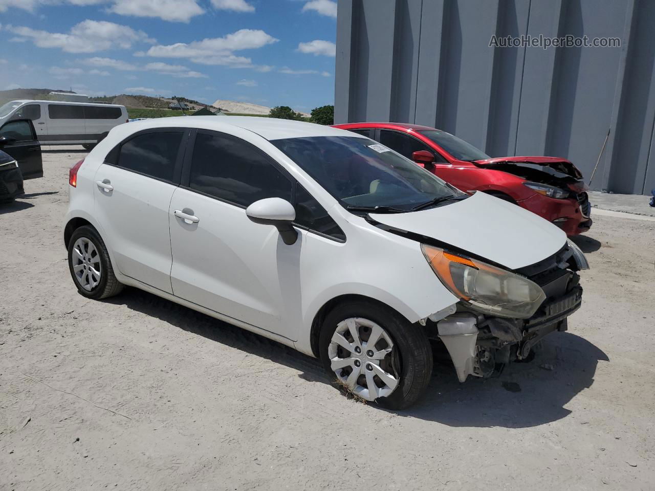 2013 Kia Rio Lx White vin: KNADM5A33D6121231