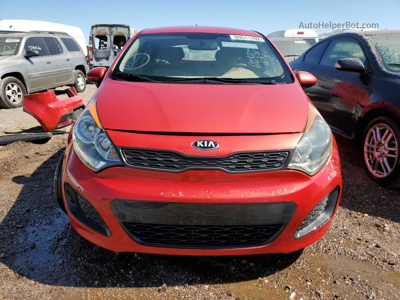 2013 Kia Rio Lx Red vin: KNADM5A33D6190615