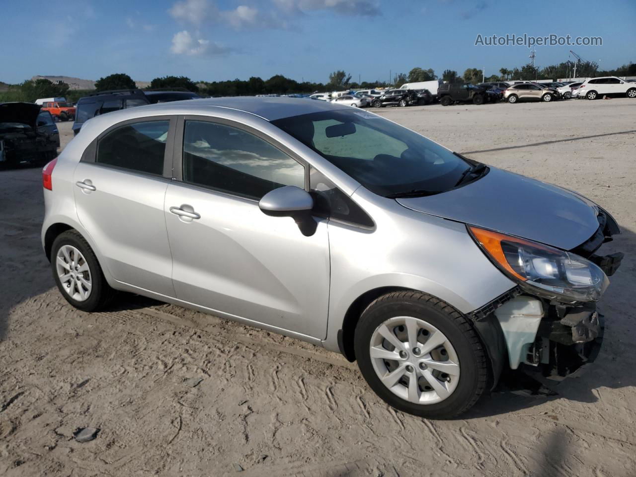 2013 Kia Rio Lx Silver vin: KNADM5A33D6235584