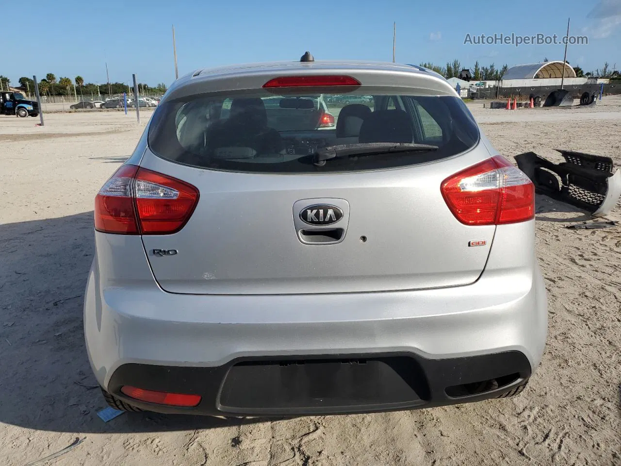 2013 Kia Rio Lx Silver vin: KNADM5A33D6235584