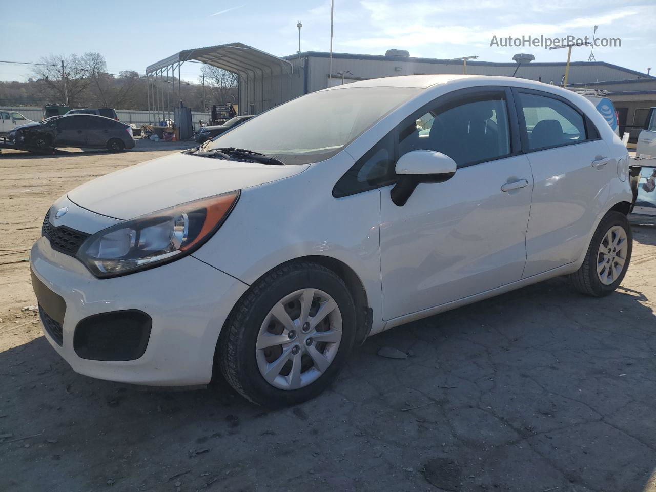 2013 Kia Rio Lx White vin: KNADM5A33D6241014