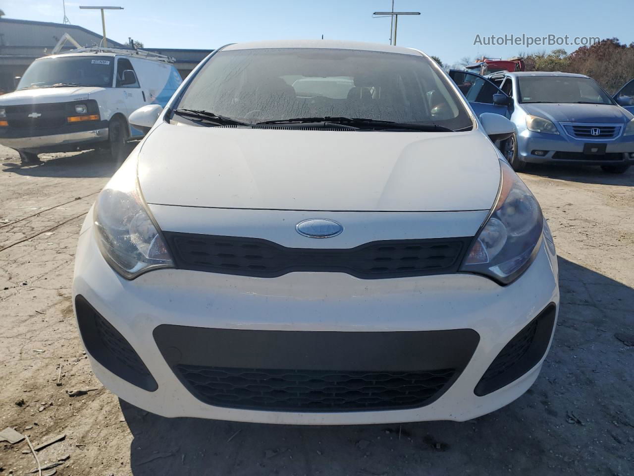 2013 Kia Rio Lx White vin: KNADM5A33D6241014