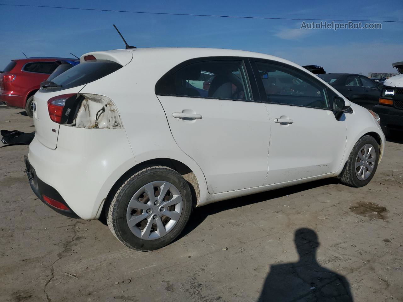 2013 Kia Rio Lx White vin: KNADM5A33D6241014