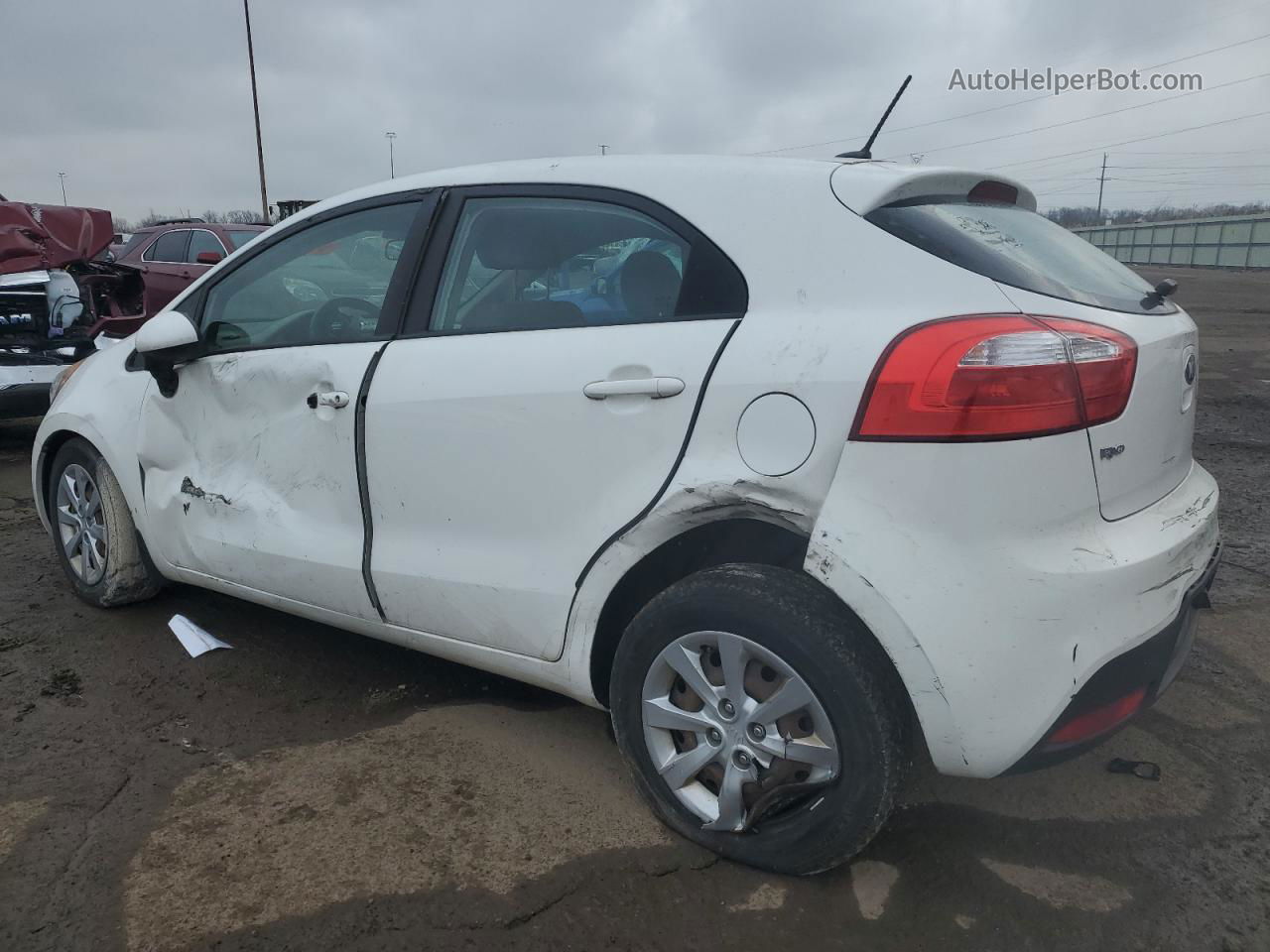 2013 Kia Rio Lx White vin: KNADM5A33D6247816