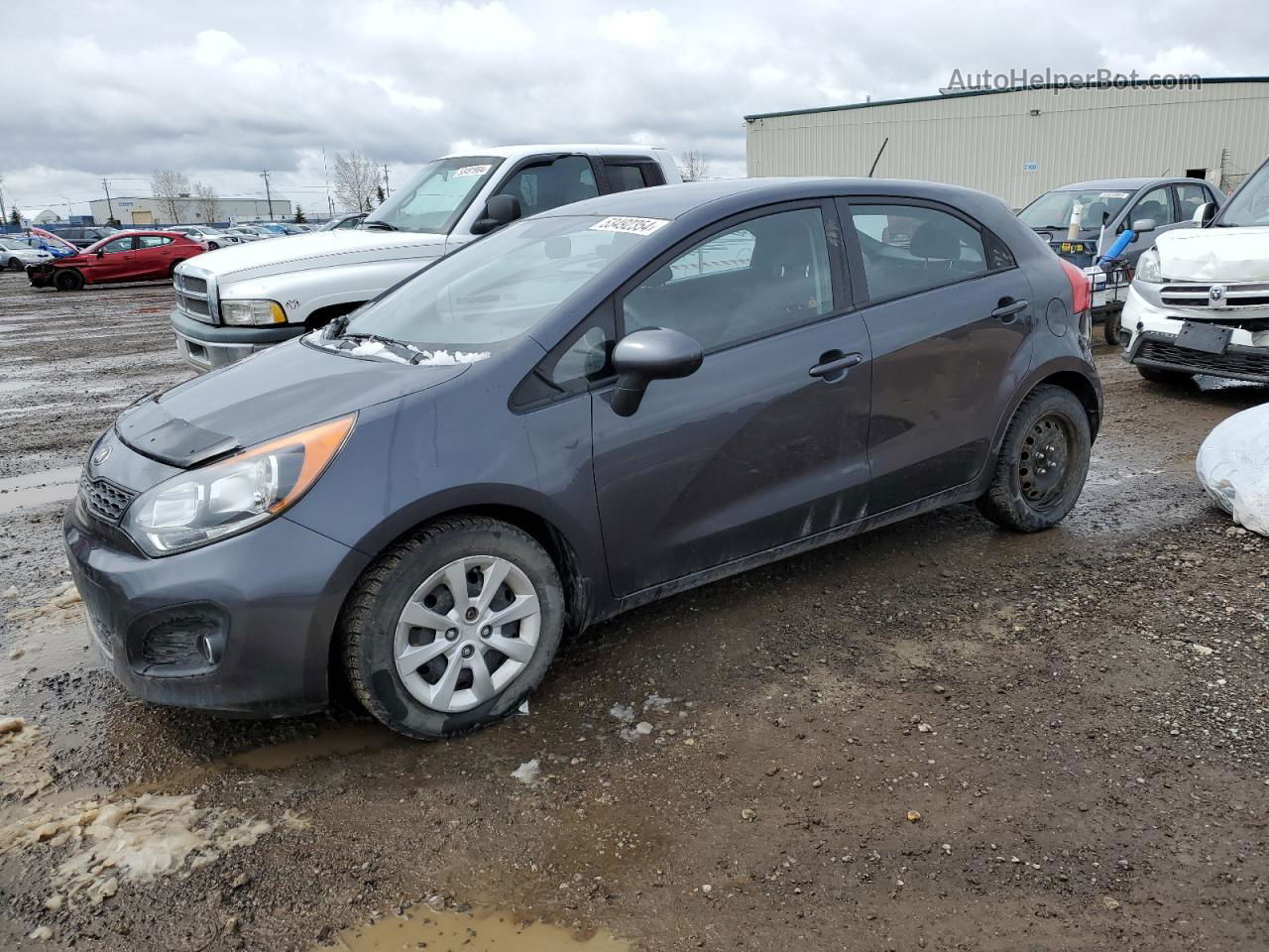 2013 Kia Rio Lx Gray vin: KNADM5A34D6861614