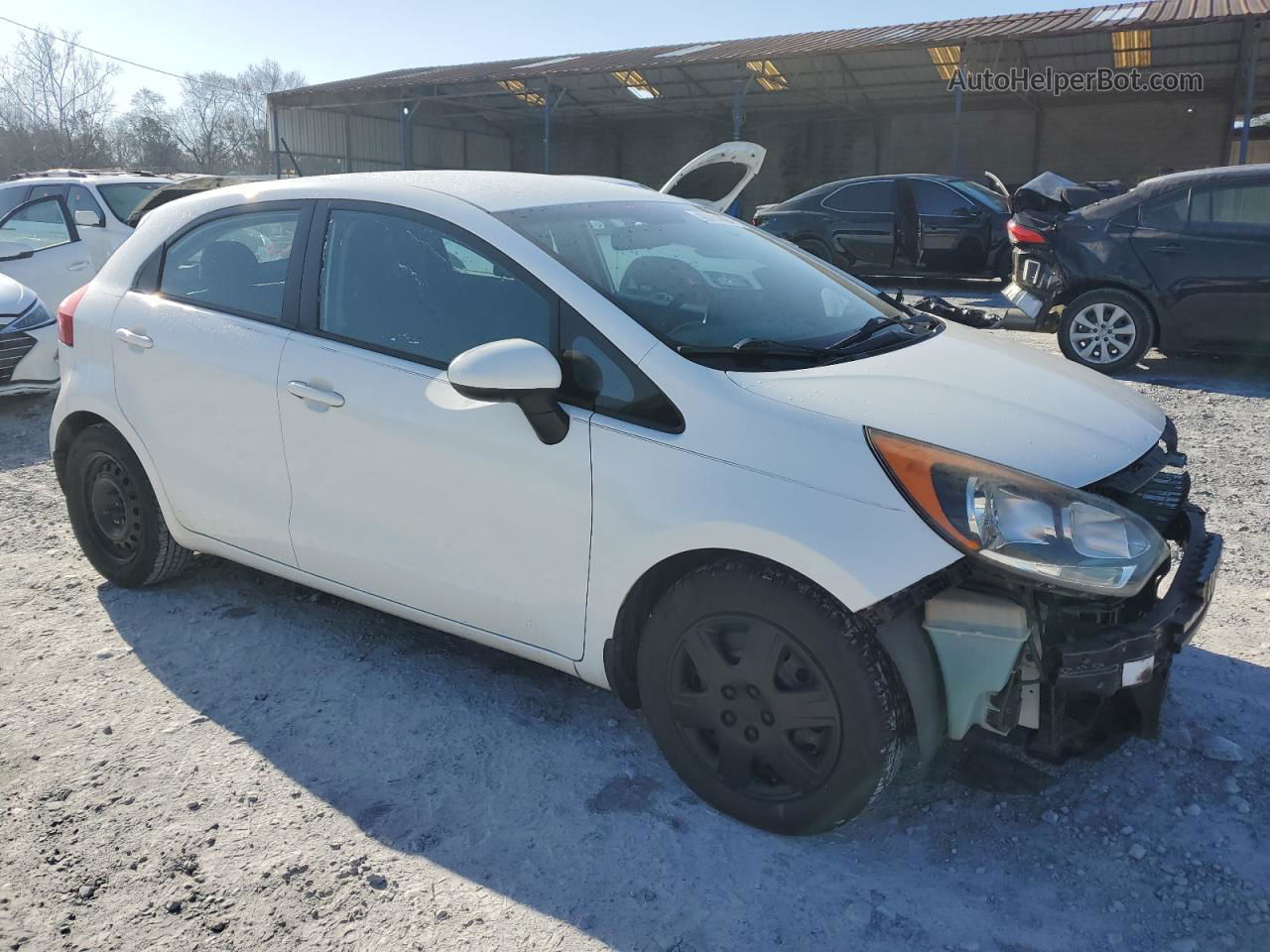 2013 Kia Rio Lx White vin: KNADM5A35D6275133