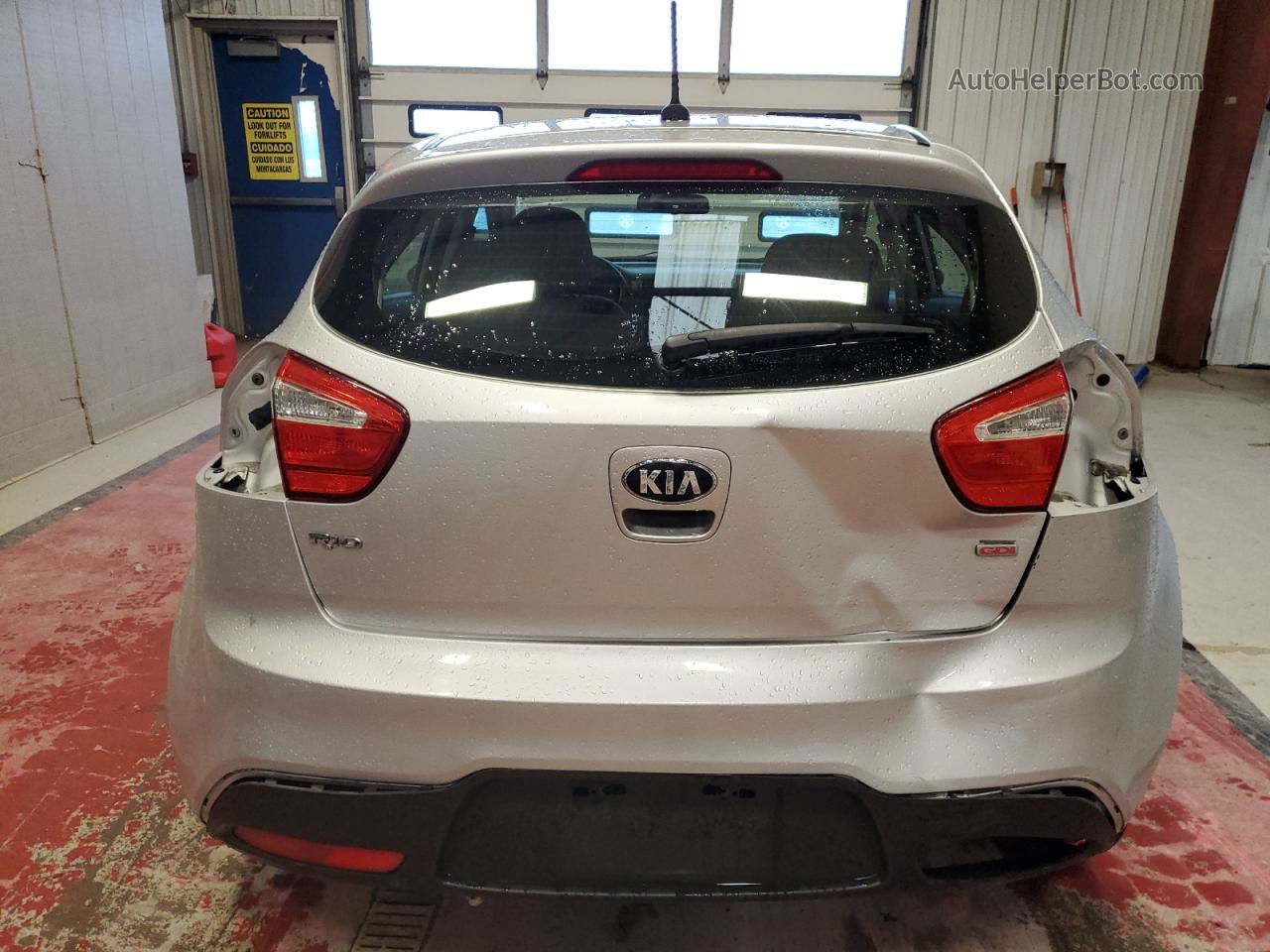 2014 Kia Rio Lx Silver vin: KNADM5A35E6327717